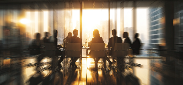 Business team collaborating in a modern office