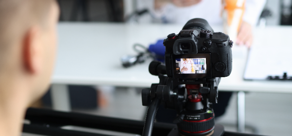 Creator recording content for the platform